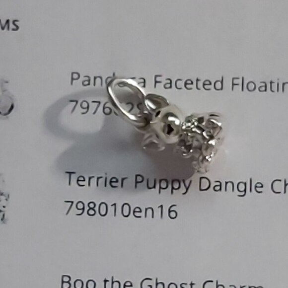 Authentic PANDORA Sterling Silver Bulldog Terrier Puppy Dangle 798010EN16 - Picture 8 of 9